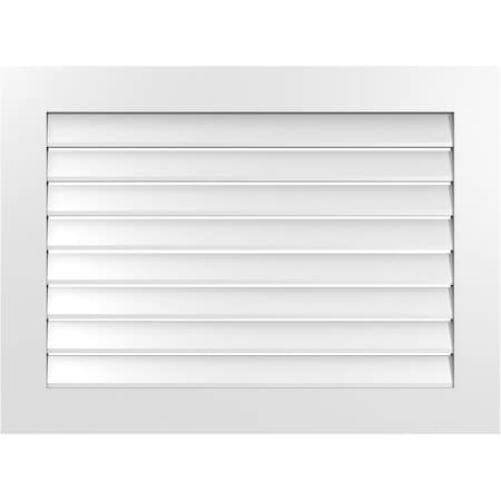 Ekena Millwork Vertical Surface Mount PVC Gable Vent: Functional, w/ 3-1/2"W x 1"P Standard Frame, 38"W x 28"H GVPVE38X2801SF